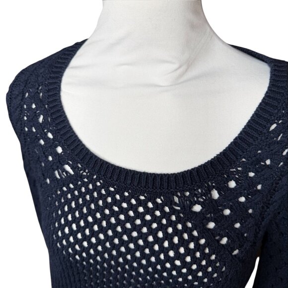 MOTH for Anthropologie womens loose knit blue sweater Medium - Picture 4 of 8